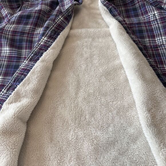 LL Bean Womens Size Large Fleece Lined Flannel Shirt Jacket Shacket Plaid - Picture 5 of 8